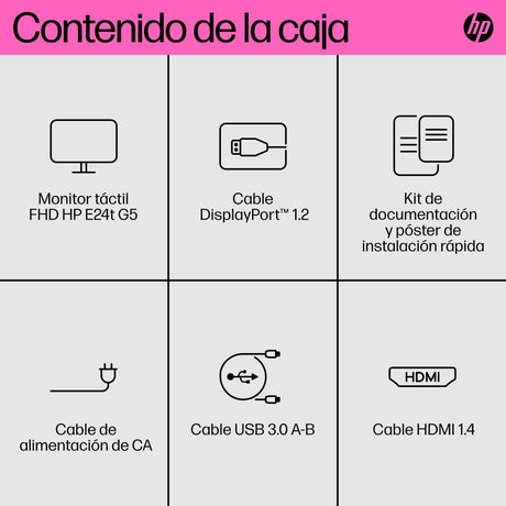 EAN 0196786299742 - HP E24t G5 FHD Touch Monitor pantalla para PC 60,5 cm (23.8") 1920 x 1080 Pixeles Full HD LCD Negro imagen 3