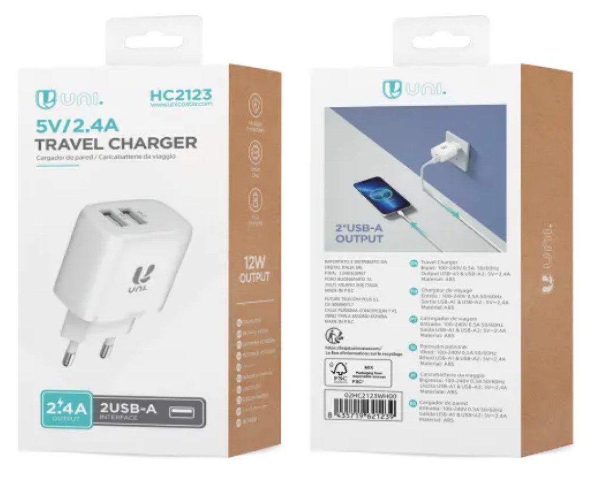 Cargador Uni Dual 2usb A 2.4a