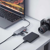 Hub Usb-C Cb-C63 Aluminiowy Ultra Slim 4w1 3xusb 3.1 1xmicrosd I Sd