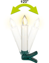 Kit 20 Velas Control Remoto Blancas Pinza Arbol