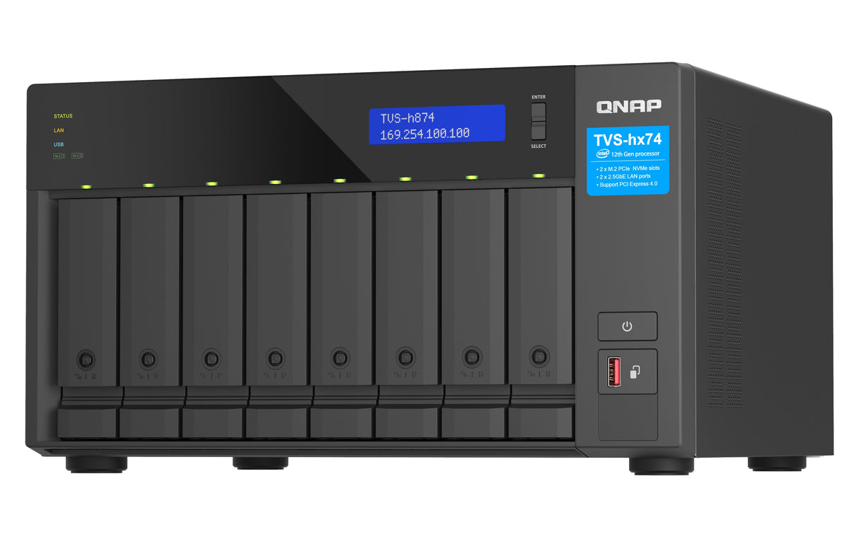Nas Qnap Tvs-H874t-I9-64g Servidor De Almacenamiento Torre Ethernet Negro