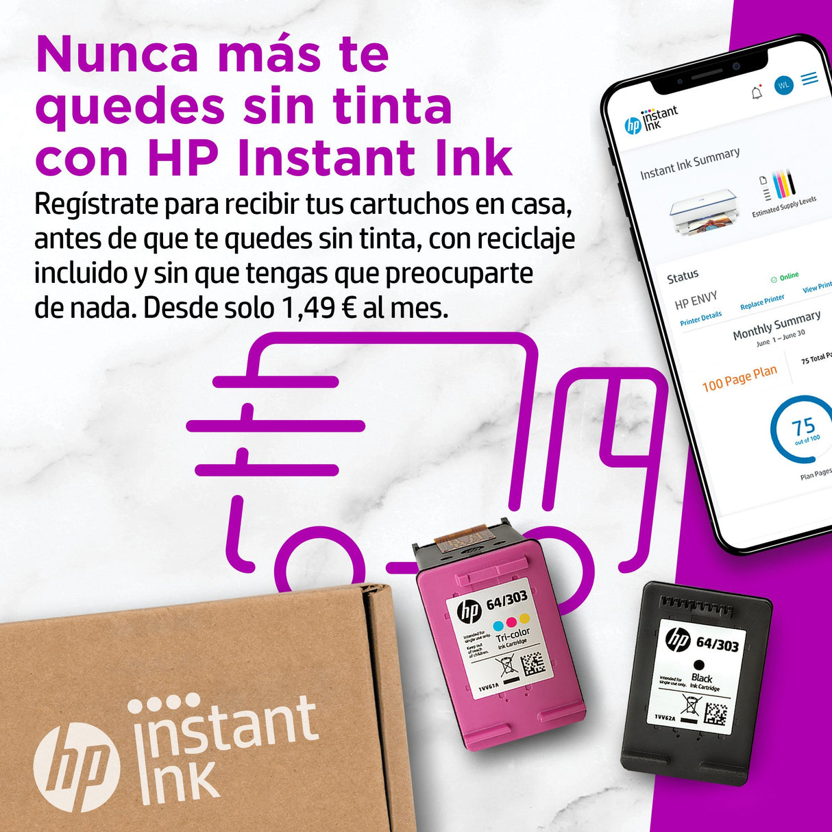 EAN 0195161625435 - HP ENVY 6010e AiO Printer Inyección de tinta térmica A4 4800 x 1200 DPI 10 ppm Wifi imagen 8