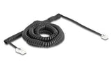Delock Telefoncable   Spiralcable Rj11 Stecker Zu Rj45 Stecker Schwarz 10 M