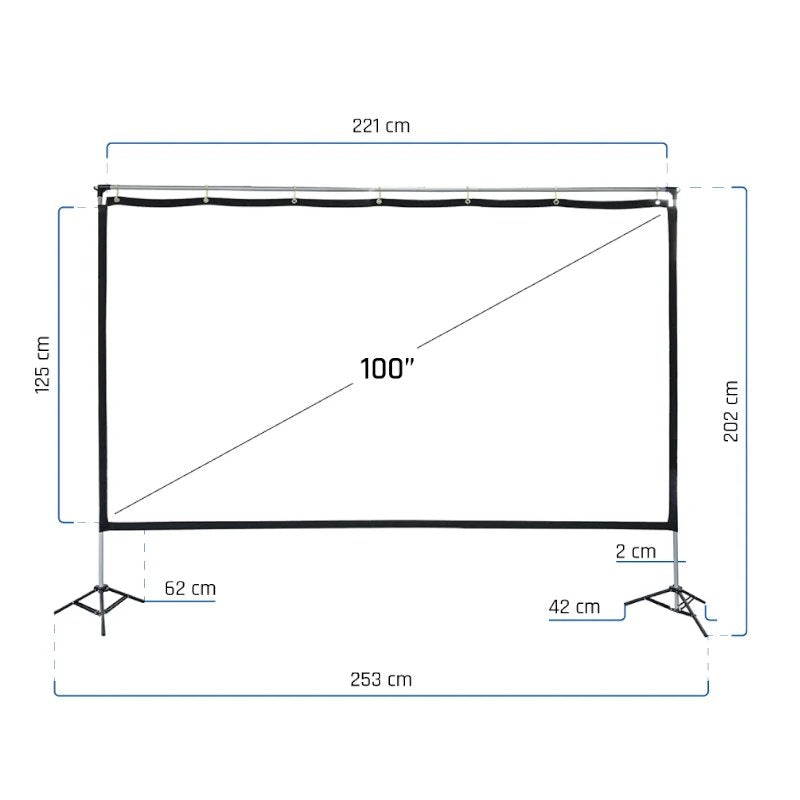 Iggual Pantalla Exterior Portable 100" 221x124 Cm