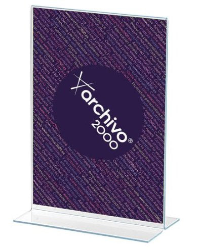 Archivo 2000 Expositor Sobremesa En Forma De T Din A4 Vertical 90x210x305 Mm Cristal Transparente