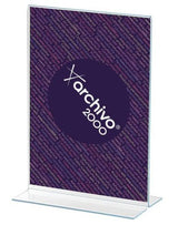 Archivo 2000 Expositor Sobremesa En Forma De T Din A4 Vertical 90x210x305 Mm Cristal Transparente