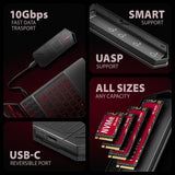 EAN 8595247908544 - Axagon EEM2-GAM, USB-C 10Gbps - NVMe & SATA SSD GAME M.2 box, bezšroubkový Caja externa para unidad de es imagen 11