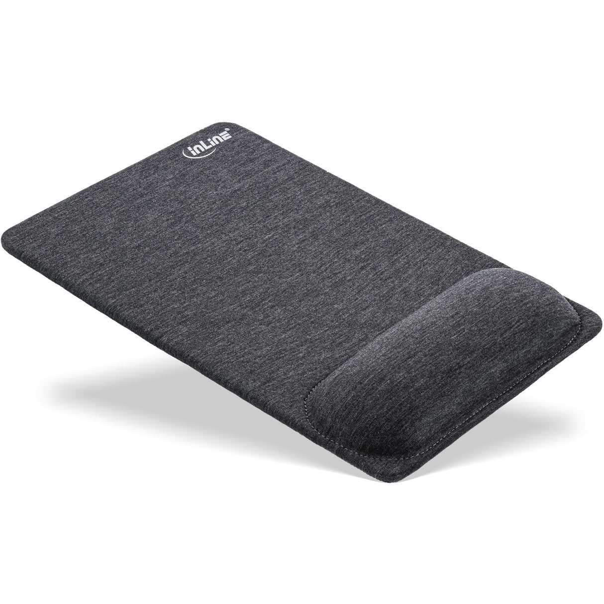 Inline® Mouse Pad With Wrist-Rest, Textile, Negro