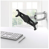 Hama Soporte De Pared Para Tablets De 7 A 11" - Capacidad 1kg - Funcion Rotativa - Aluminio - Negro Y Plata