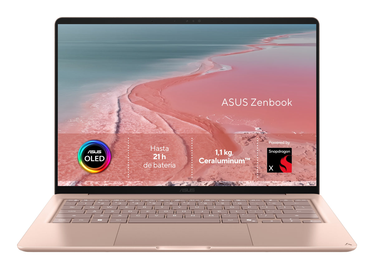 Portátil Asus Zenbook 14 Ux3480qa-U1091w 14" Snapdragon X1-26-100 16gb 256gb Ssd Adreno Gpu Windows 11 Home Teclado Español