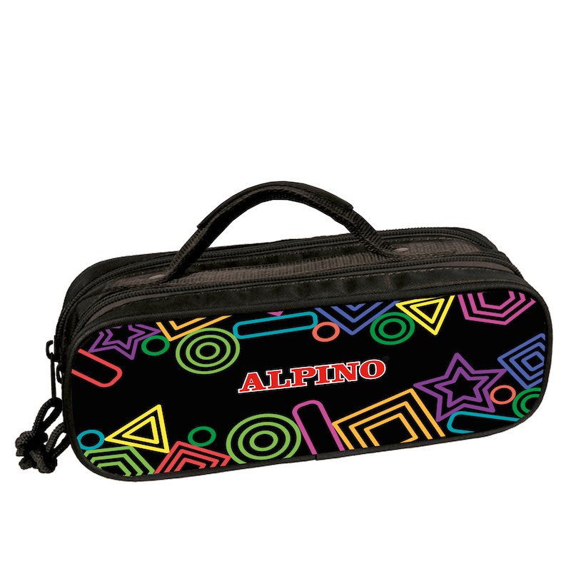 Alpino Plumier Mini Black 3 Compartimentos Material Incluído
