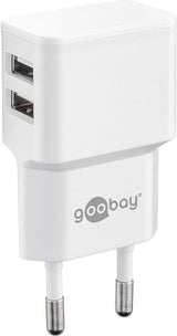 Goobay Juego De Carga Dual Micro-Usb 18 Vatios, Cargador Blanco, 2,4 A, Cable De 1 Metro Usb-A > Micro-Usb 44985
