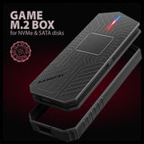 EAN 8595247908544 - Axagon EEM2-GAM, USB-C 10Gbps - NVMe & SATA SSD GAME M.2 box, bezšroubkový Caja externa para unidad de es imagen 3