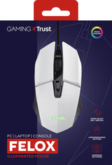 Ratón Gaming Trust Gaming Gxt 109 Felox Hasta 6400 Dpi Blanco