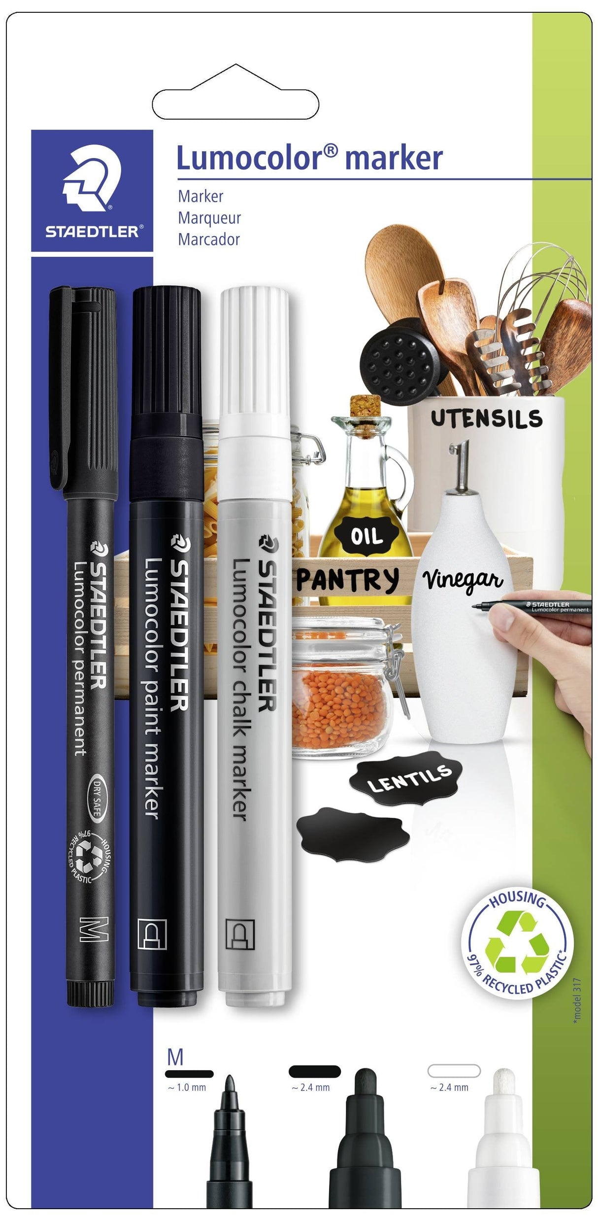 Maedtler Marker Set Lumocolor 3m. Bk Retail