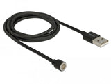 Delock Usb 2.0 Datos Magnéticos Y Cables De Carga, Conector Usb-A> Conexión Magnética Negra, 1.1 Metros, Gesleevt 85724
