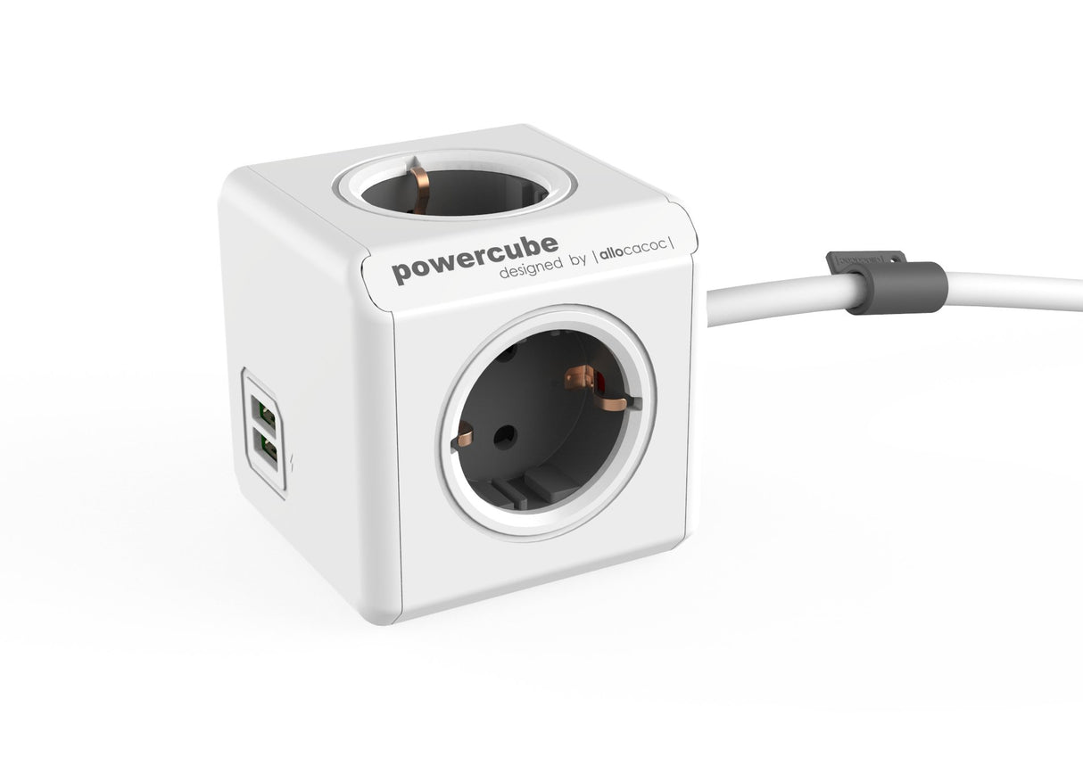 EAN 8718444082194 - Allocacoc PowerCube base múltiple 1,5 m 4 salidas AC Interior Gris, Blanco imagen 1