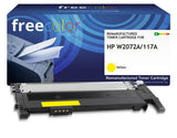 Freecolor Toner Hp 117a W2072a Amarillo 700 Copias Remanufactured