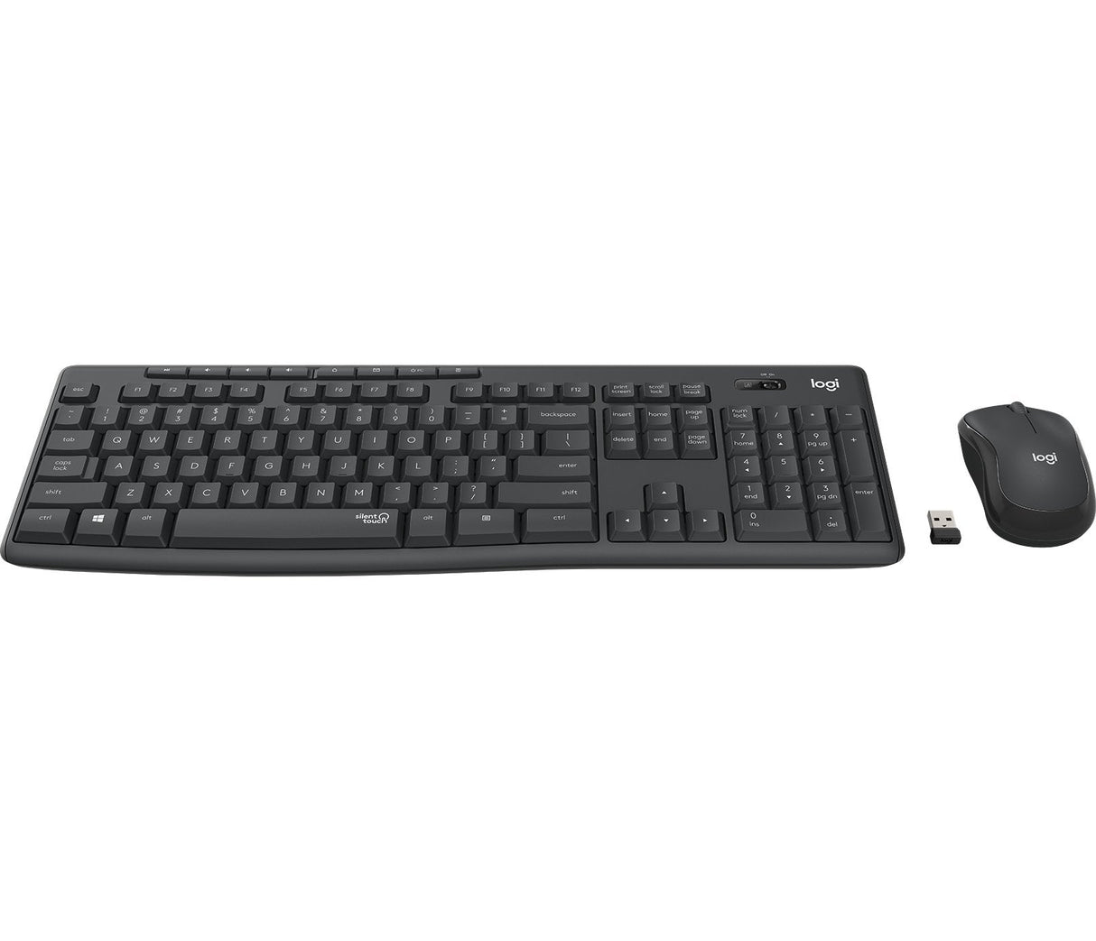 Teclado Nórdico Logitech Mk295 Silent Wireless Combo Ratón Incluido Usb Qwerty Grafito