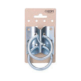 2 Anillas Aparca Perros Con Placa 70x5mm Cromadas Edm