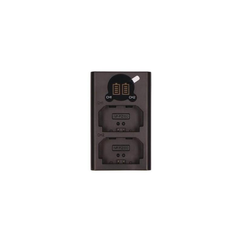 2-Power Digital Camera Usb Dual Batería Charger Para For Sony Np-Fz100 Dbc6261a