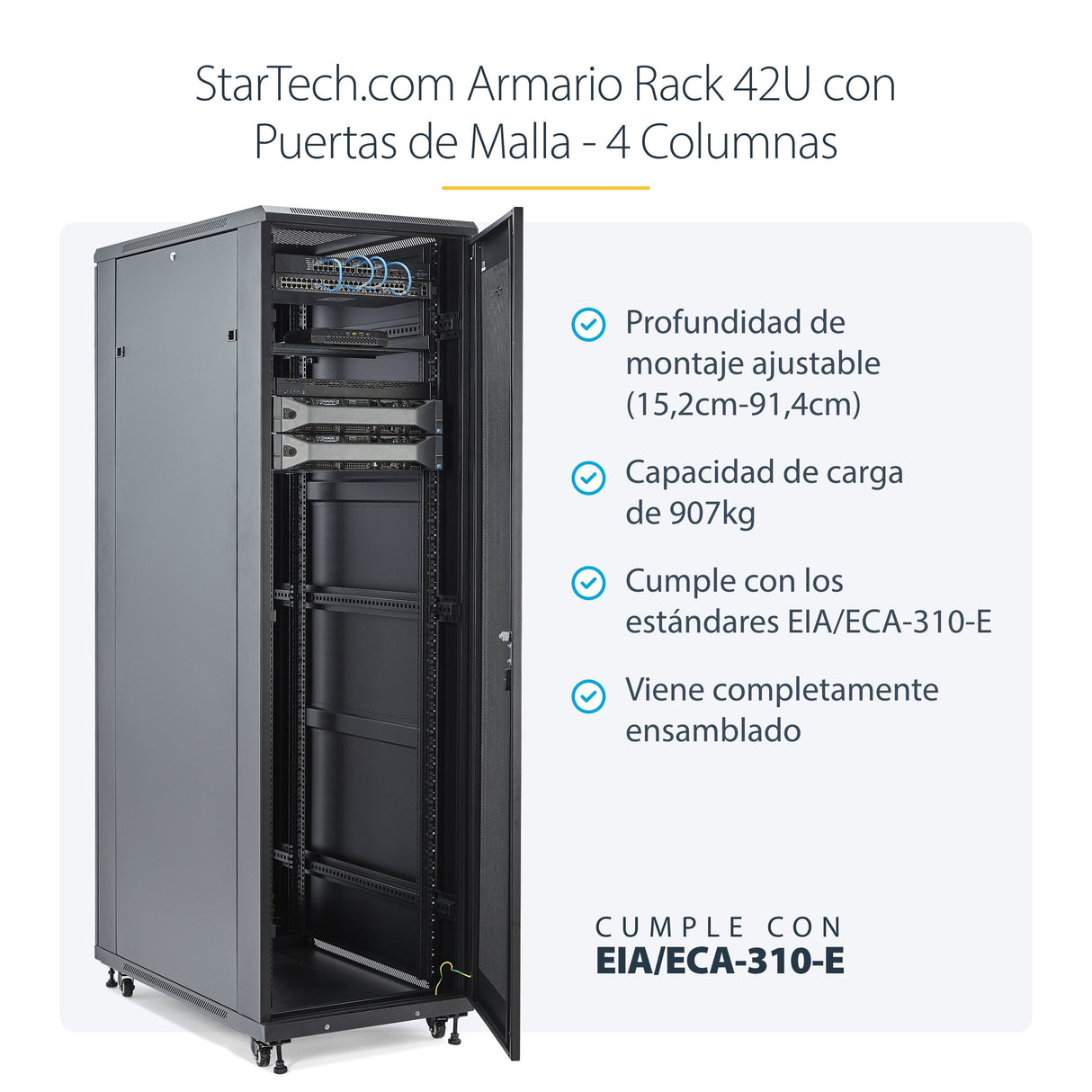 EAN 0065030871976 - StarTech.com RK4236BKB armario rack Rack o bastidor independiente Negro imagen 8