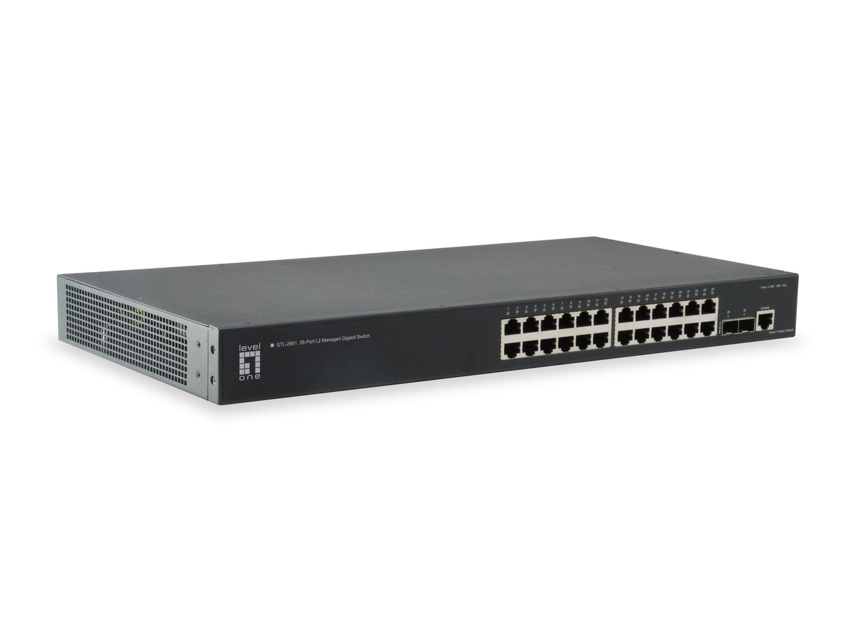 Levelone Switch 24x Ge Gtl-2661      2xgsfp 19"