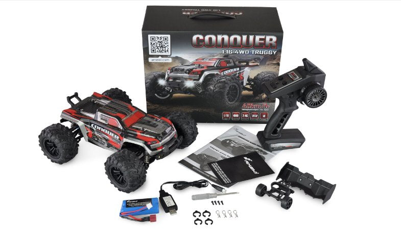Amewi Rc Auto Conquer Truggy Li-Ion 1300mah Rojo/14+