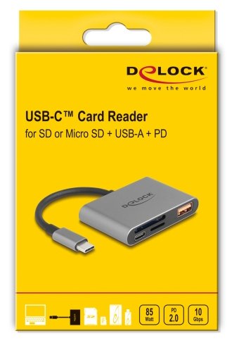 EAN 4043619910168 - DeLOCK 91016 lector de tarjeta USB 3.2 Gen 2 (3.1 Gen 2) Type-C Gris imagen 3