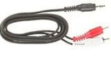 Audio Kopieringskabel, 10,0m,  2 X Phono Han, 1 X Minijack