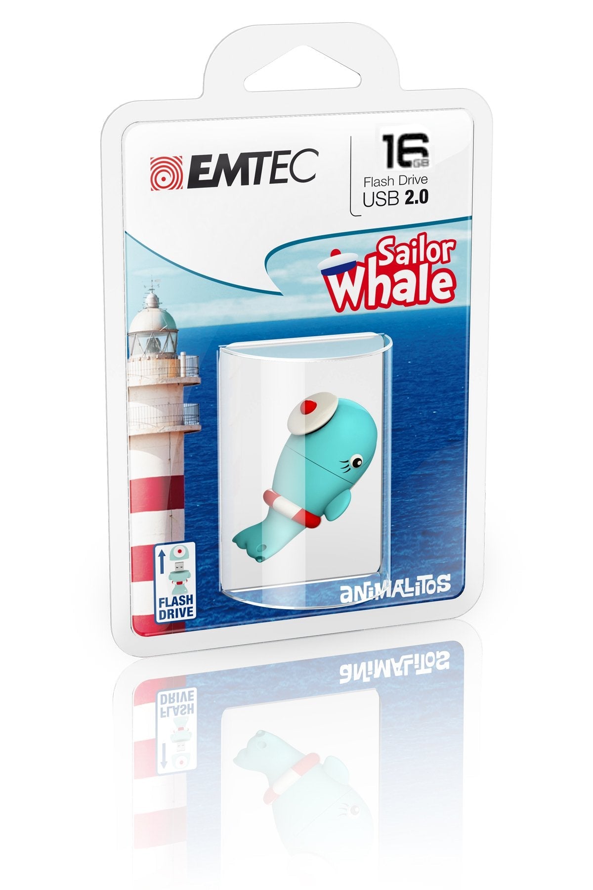 Usb Flashdrive 16gb Emtec Blister Animalitos (Sailor-Whale)