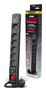 Regleta  Acar S6 Usb Pd 3.0 Qc 6 Gniazd 1.5m