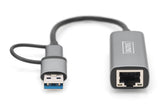 EAN 4016032473572 - Digitus DN-3028 cambiador de género para cable USB-C USB 3.1 RJ-45 Gris imagen 4