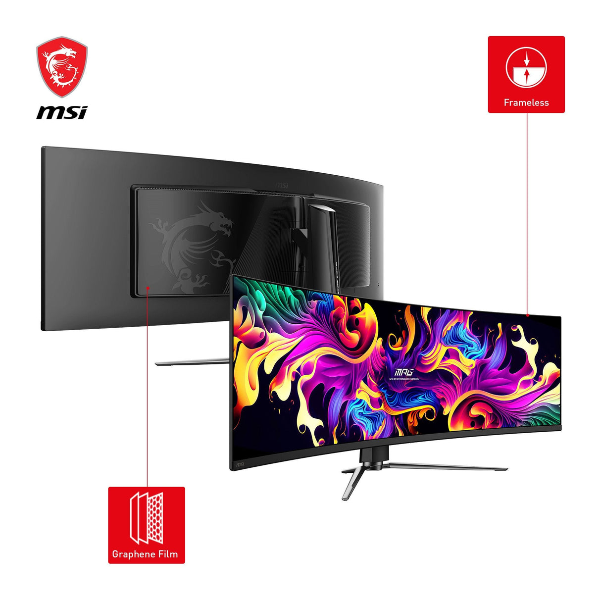 Monitor Gaming Msi Mpg 491cqpde Qd-Oled 124,5 Cm (49 Pulgadas), Negro, Dqhd, Qd-Oled, Curvo, Sincronización Adaptativa, Panel De 144hz 9s6-3fa84t-008