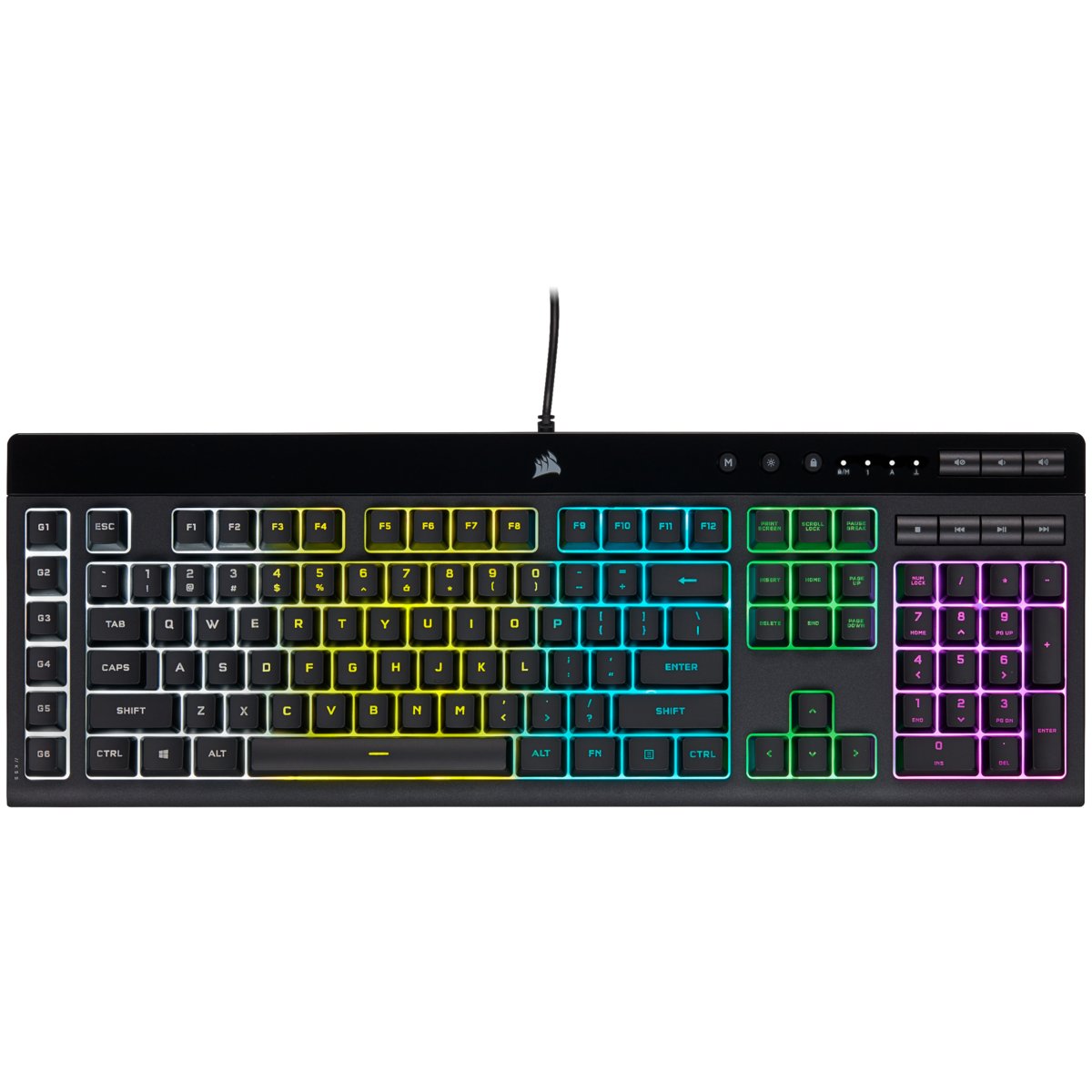 Teclado Alemán Corsair K55 Rgb Pro Usb Qwertz Negro