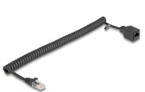 Delock Rj45 Spiralcable Stecker Zu Buchse Cat.5e Utp 0,8 M Bis 2 M Schwarz
