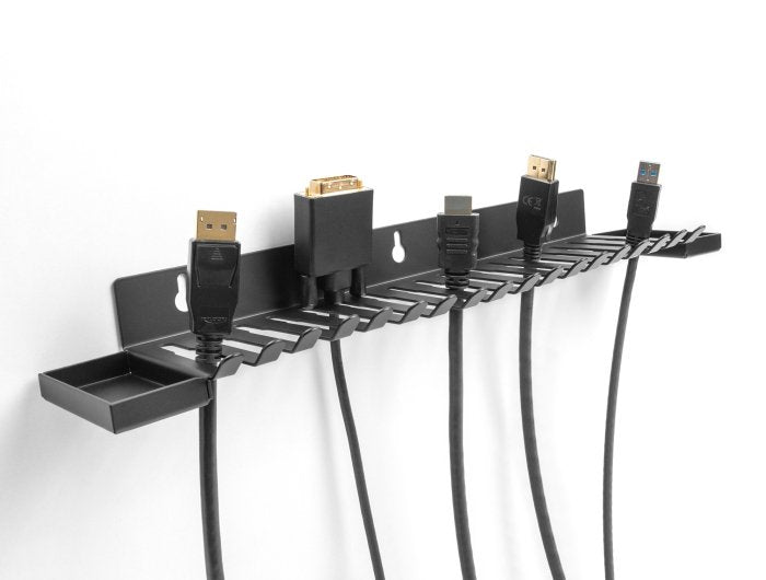 Delock Cablehalterung 401 X 71 Mm Zur Wandmontage Mit Zwei Ablagefächern Schwarz