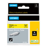 Dymo Rhino Cinta  Id1-19, Negro Sobre Amarillo 19mmx1´5m, Tubo Termorretractil (S0718340)