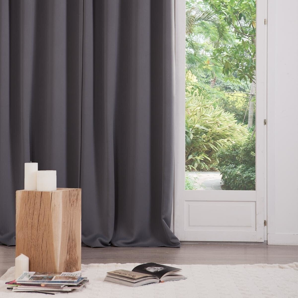 Pack 2 Unid. Cortina Ocultación Gris 135x240cm