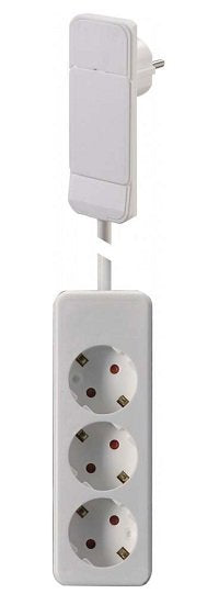 Bachmann Smartplug Flachstecker, Mit 3x Schutzkontakt Steckdosenleiste, Wei, 1,6 M