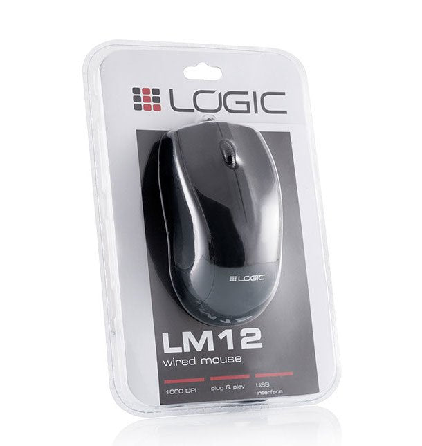 Ratón Logic Lm-12 Usb Tipo A Óptico 1000 Dpi Ambidiestro