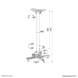 Soporte De Techo Universal Para Proyectores, Regulable En Altura (74,5-114,5 Cm) 35kg Cl25-550bl1 Neomounts