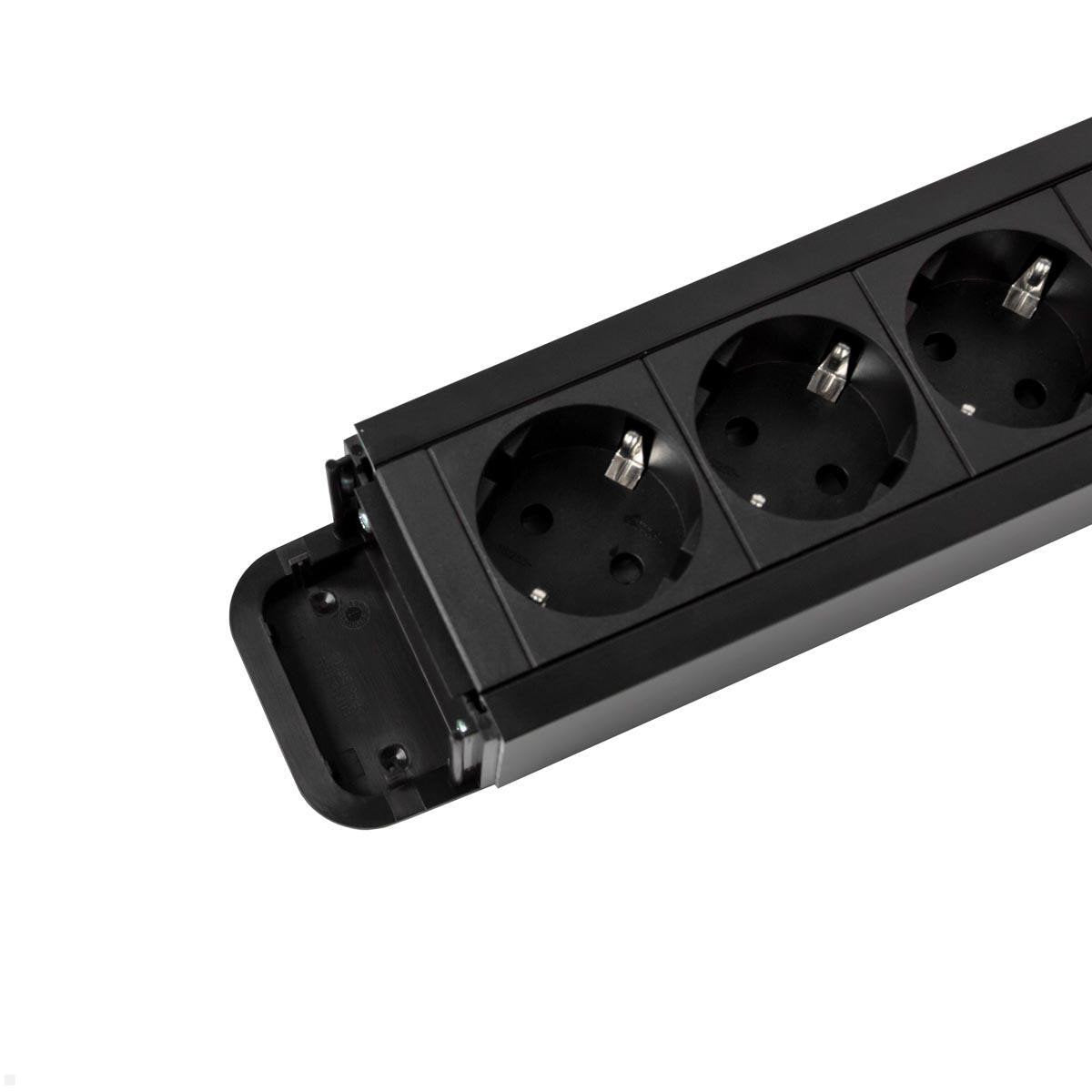 Regleta De Enchufes Bachmann Primo 2 Alu, 6 Vías, Negra, 2,0 M, Sin Interruptor