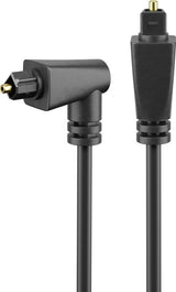 Cable  2 M Toslink M A Toslink M Ø 4 Mm Con Un Conector En Codo En 90º Y Giratorio, Bolsa De Colgar