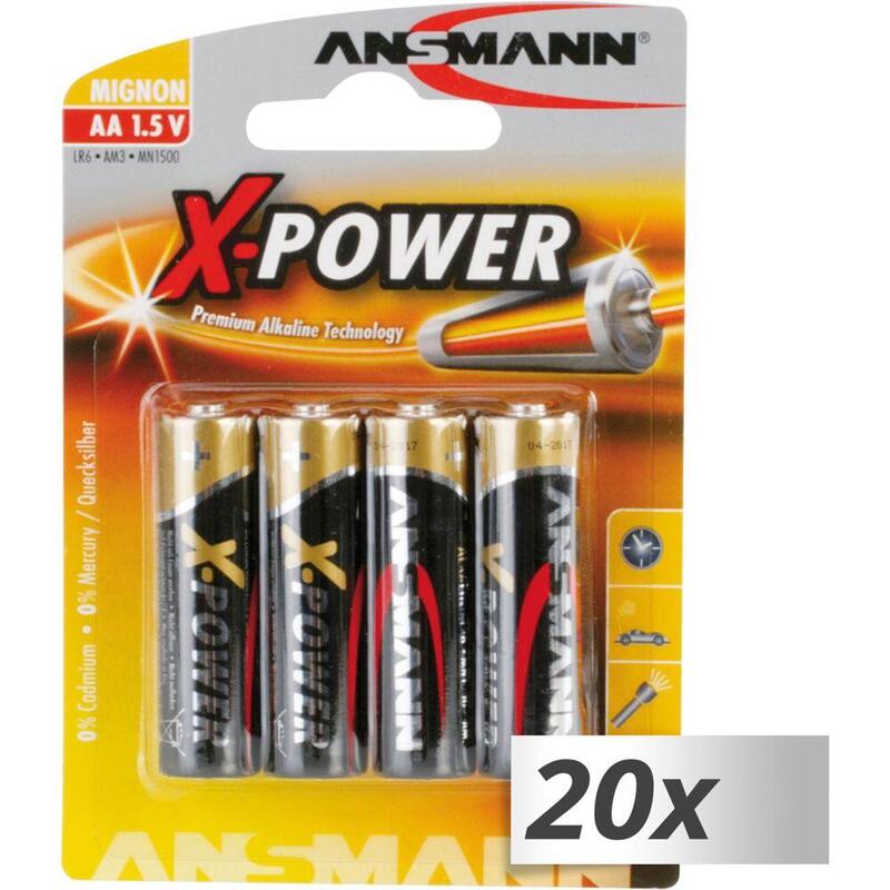 20x4 Ansmann Alkaline Mignon Aa Lr 6 X-Power