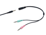 Auricular Equip Life Microfono Jack 3.5mm ( Incluye Adaptador 1 A 2 Jacks ) Negro