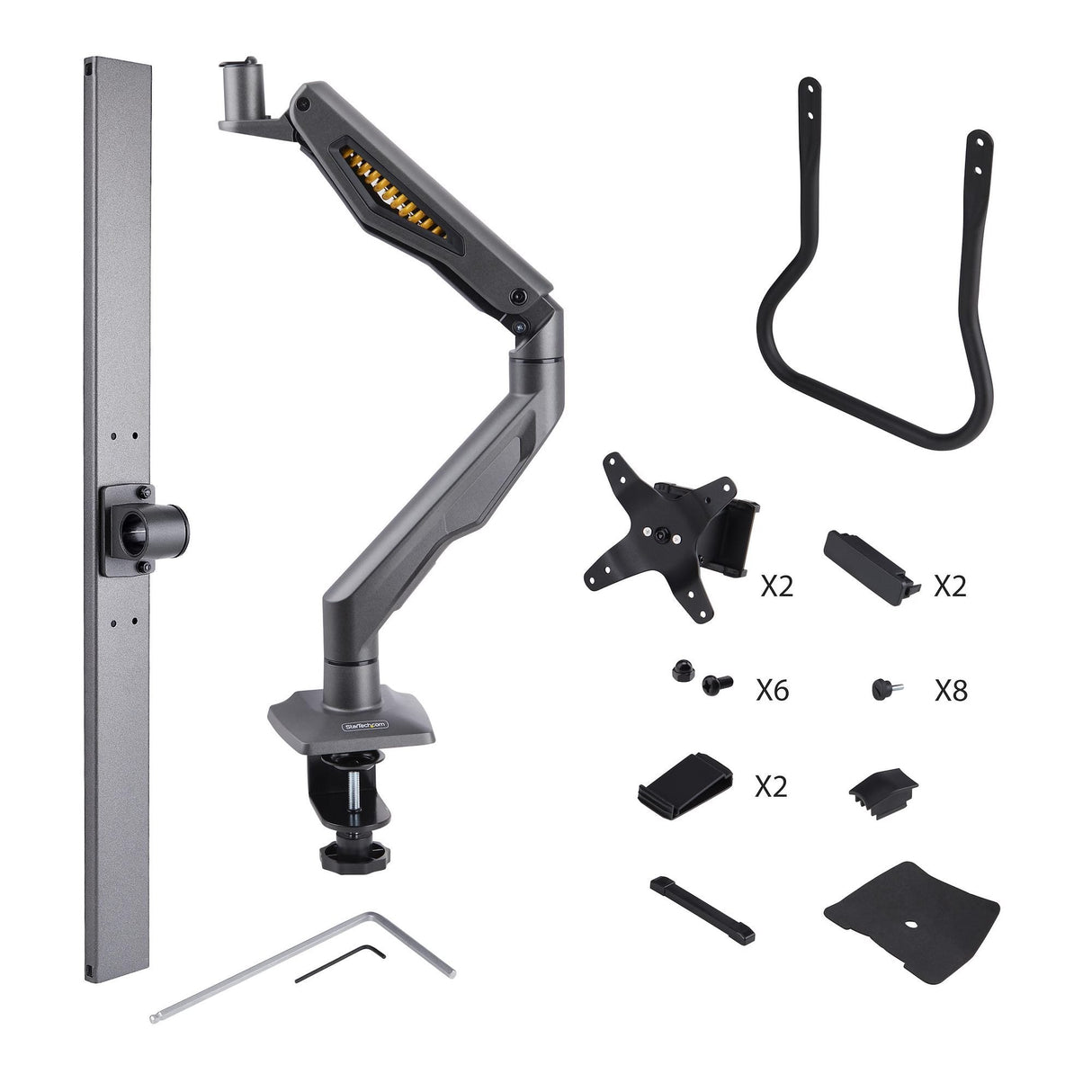 Startech.Com Desk Mount Dual Monitor Arm W  Crossbar, Up To 27 In Displays - Befestigungskit - Artikulierender, Mechanischer Feder