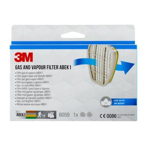 Filter Para Atemschutzmasken 6059 Abek1 En 14387:2004 + A1:2008 Abek1, 1 Paar