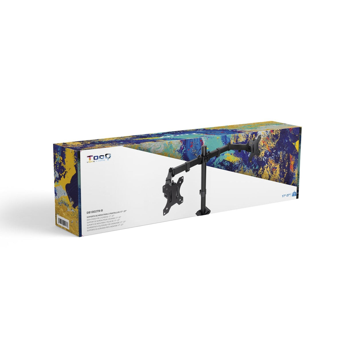 Soporte Mesa Gira Incli 2 Brazos 17-27" Negro