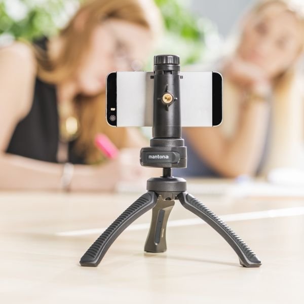 Mantona 21406 Tripode Smartphone/Cámara Digital 3 Pata(S) Negro, Gris